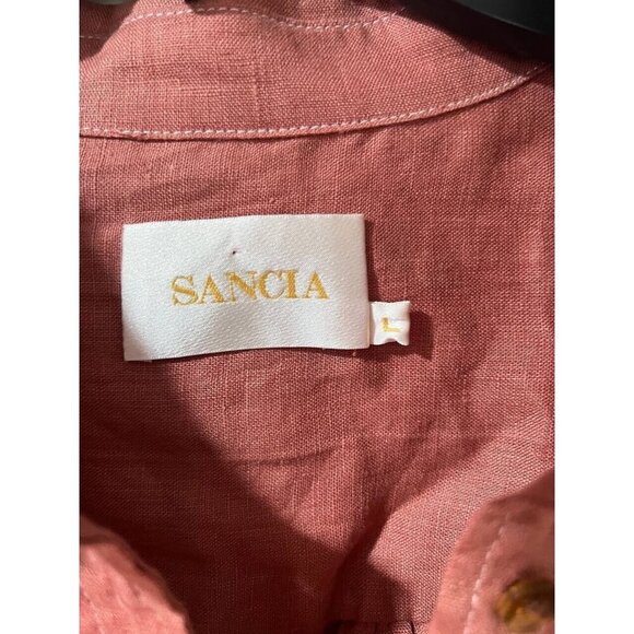 SANCIA Women THE LUCIE SHIRT linen Blouse Button Long Sleeve Reg L A000078 - Picture 7 of 12